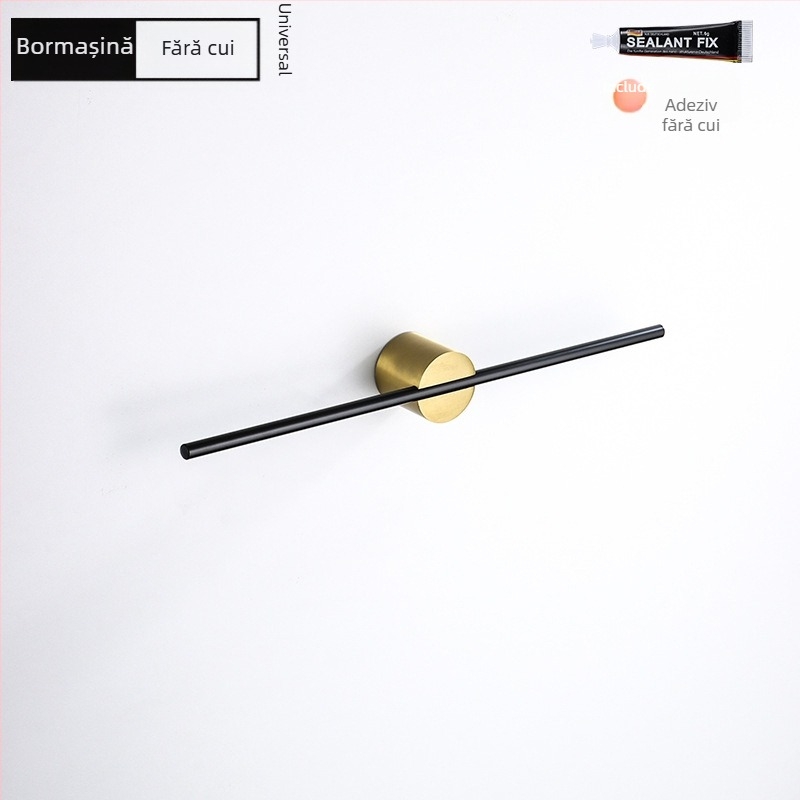 Suport pentru prosoape din aliaj de aluminiu, finisaj vopsit/oxidat, tijă unică, încărcare 10 kg, stil Light Luxury, Nordic minimalist