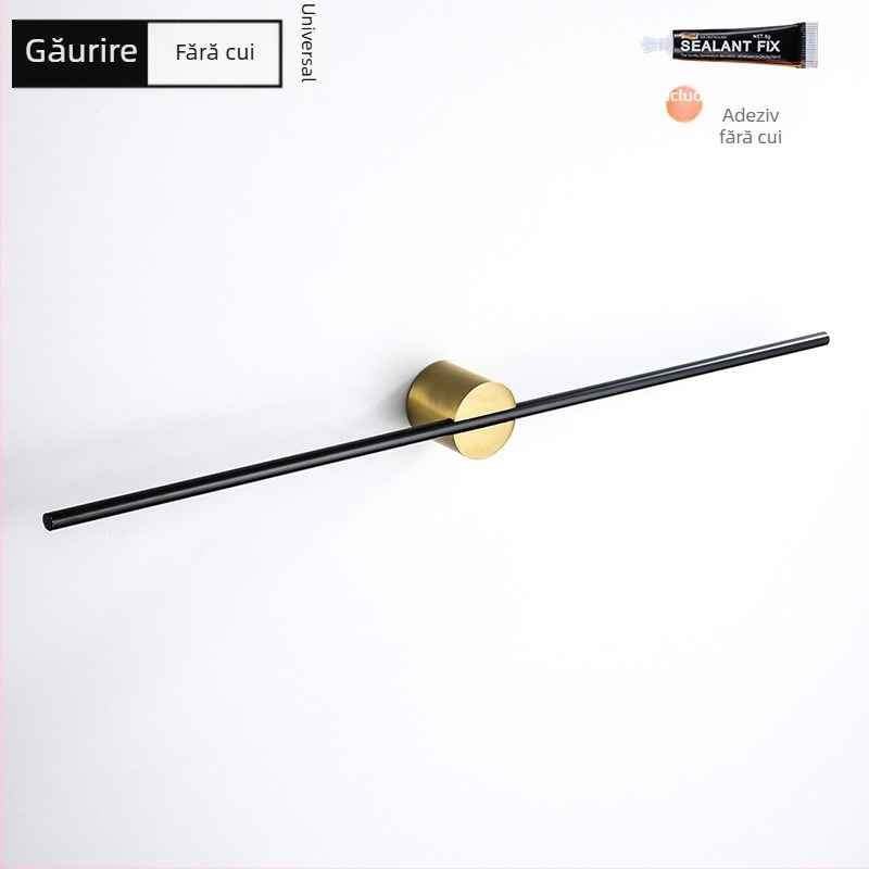 Suport pentru prosoape din aliaj de aluminiu, finisaj vopsit/oxidat, tijă unică, încărcare 10 kg, stil Light Luxury, Nordic minimalist