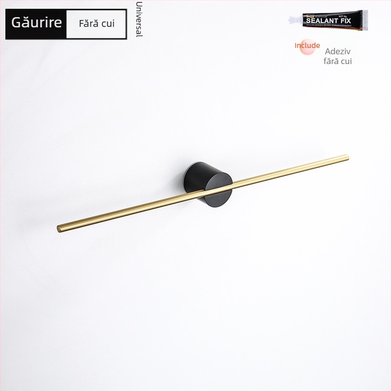 Suport pentru prosoape din aliaj de aluminiu, finisaj vopsit/oxidat, tijă unică, încărcare 10 kg, stil Light Luxury, Nordic minimalist