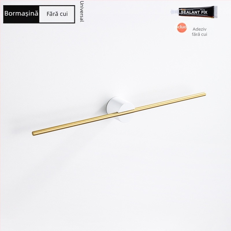 Suport pentru prosoape din aliaj de aluminiu, finisaj vopsit/oxidat, tijă unică, încărcare 10 kg, stil Light Luxury, Nordic minimalist