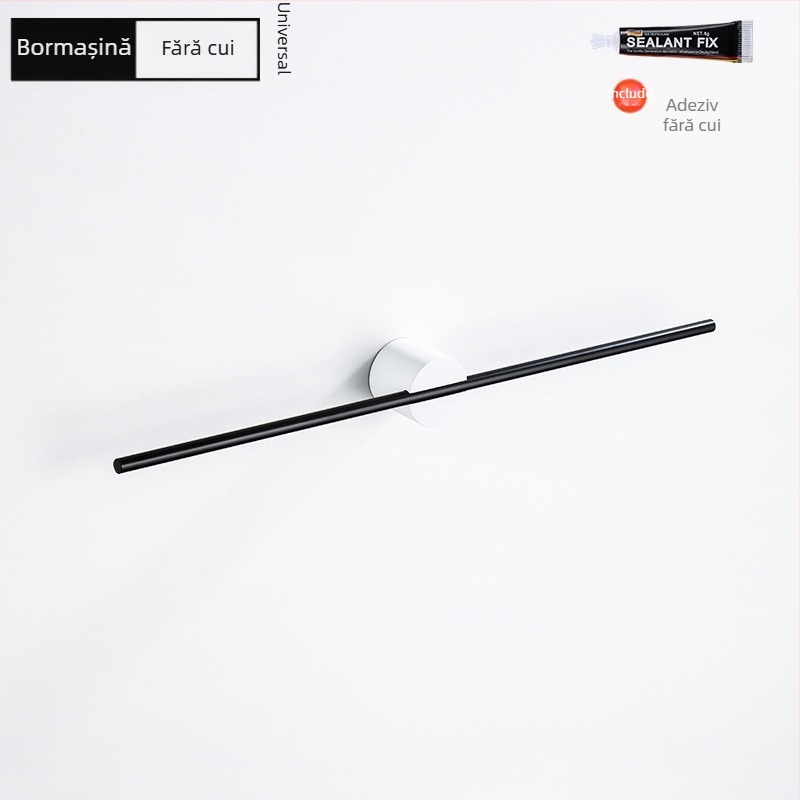 Suport pentru prosoape din aliaj de aluminiu, finisaj vopsit/oxidat, tijă unică, încărcare 10 kg, stil Light Luxury, Nordic minimalist