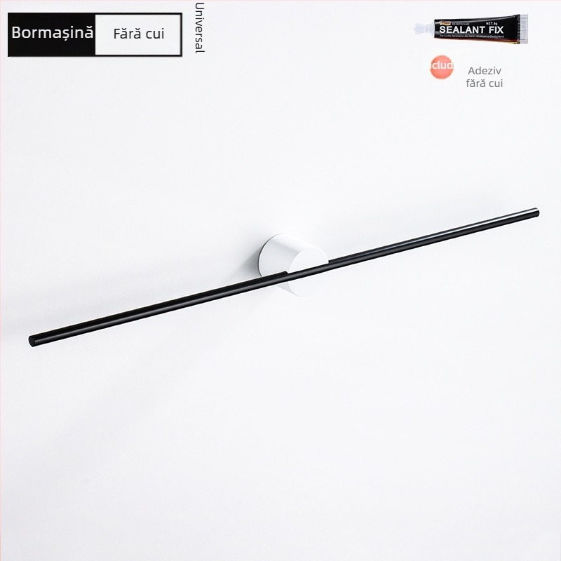 Suport pentru prosoape din aliaj de aluminiu, finisaj vopsit/oxidat, tijă unică, încărcare 10 kg, stil Light Luxury, Nordic minimalist