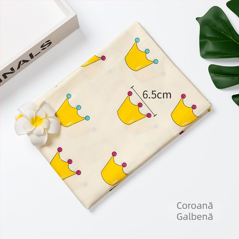 Țesătură de bumbac twill imprimat cu personaje de desene animate pentru lenjerie de pat pentru copii — 100% bumbac, lățime 160 cm, 110 g/m², fire 40×40, densitate 133×72