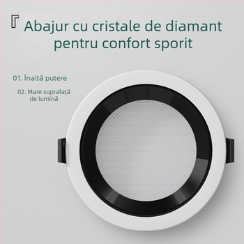 Downlight LED ultra-subțire pentru magazine de îmbrăcăminte, cu design anti-glare și cupă adâncă, 220V, 6000K, carcasă din aluminiu, 20000h