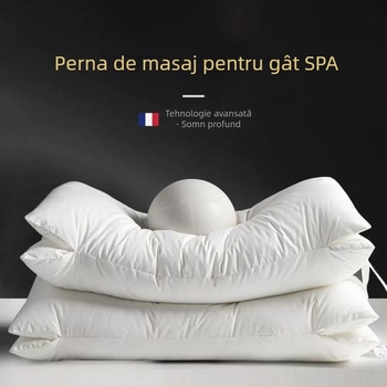 Perne cervicale cu masaj SPA, anti-deformare, formă dreptunghiulară, umplutură poliester, husă 100% bumbac, pentru adulți, utilizare individuală.