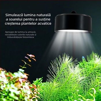 Lampă LED pentru acvariu cu plante acvatice, alimentare USB, 8W, ABS + unghi metalic