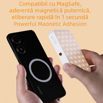 Lumină LED mini pentru telefonul mobil – model S8r, iluminare foto portabilă cu baterie încorporată, utilizare manuală, 5V, sub 10W