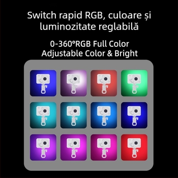 Lumină LED mini pentru telefonul mobil – model S8r, iluminare foto portabilă cu baterie încorporată, utilizare manuală, 5V, sub 10W