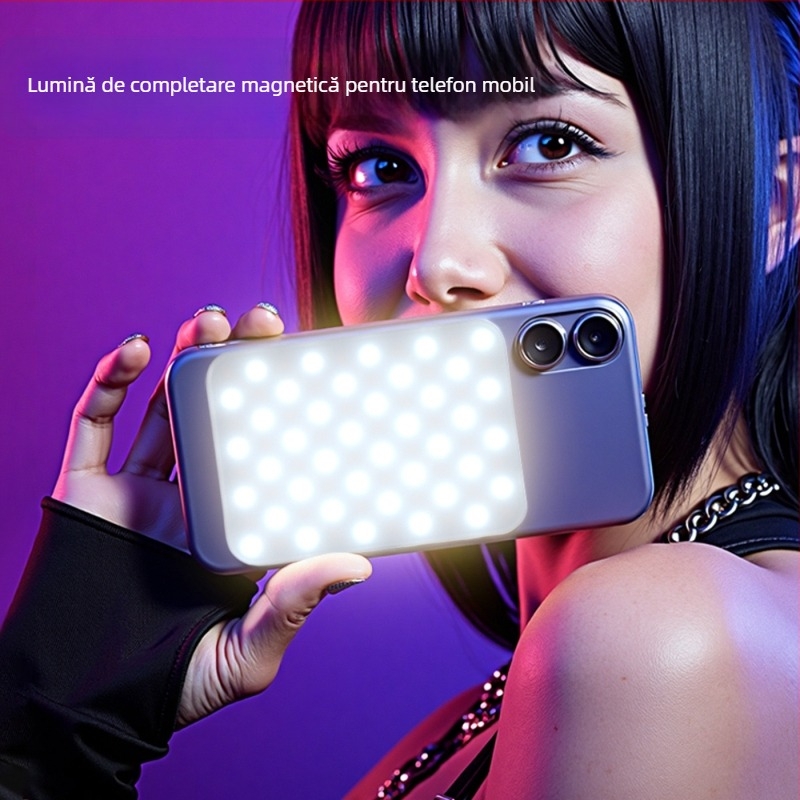 Lumină LED mini pentru telefonul mobil – model S8r, iluminare foto portabilă cu baterie încorporată, utilizare manuală, 5V, sub 10W