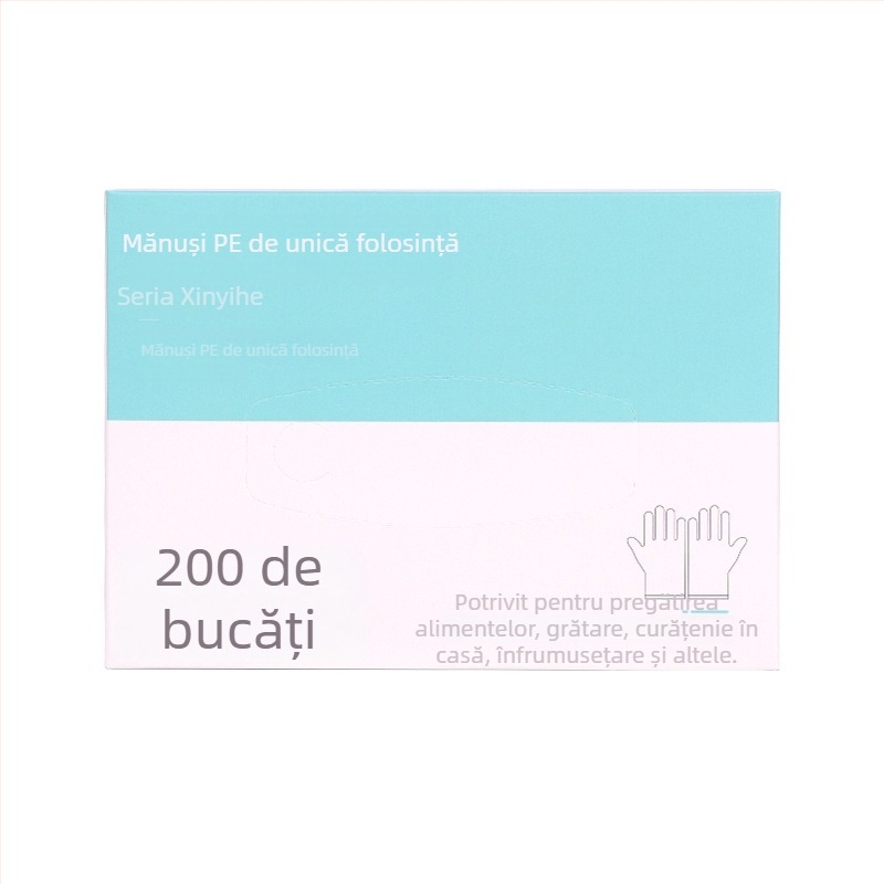 Xinyihe mănuși de unică folosință PE pentru bucătărie, transparente, 0,05 mm grosime, antipraf