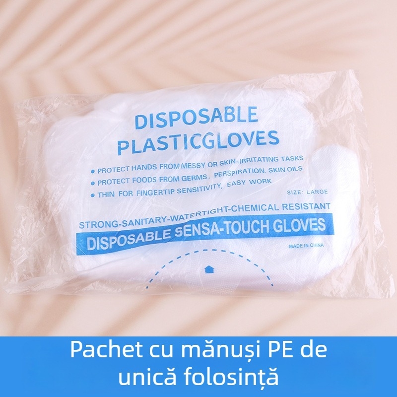 Xinyihe mănuși de unică folosință PE pentru bucătărie, transparente, 0,05 mm grosime, antipraf