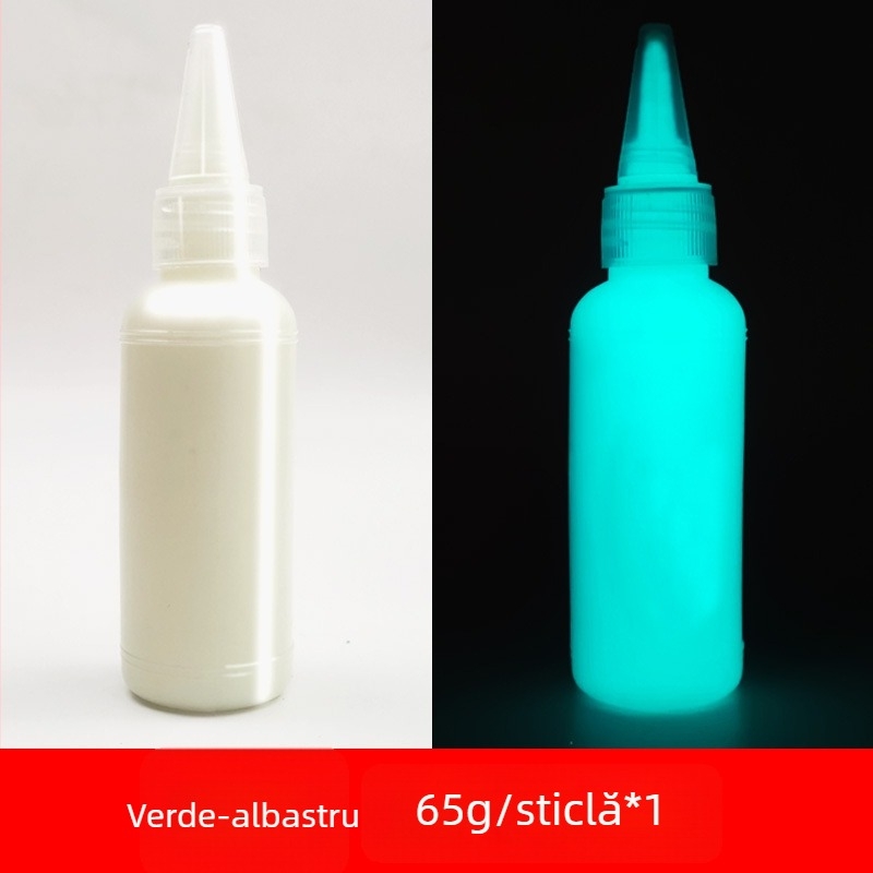 Vopsea acrilică luminoasă, 60 ml, pe bază de apă, strălucește în întuneric, pentru pictură pe pereți și în studio
