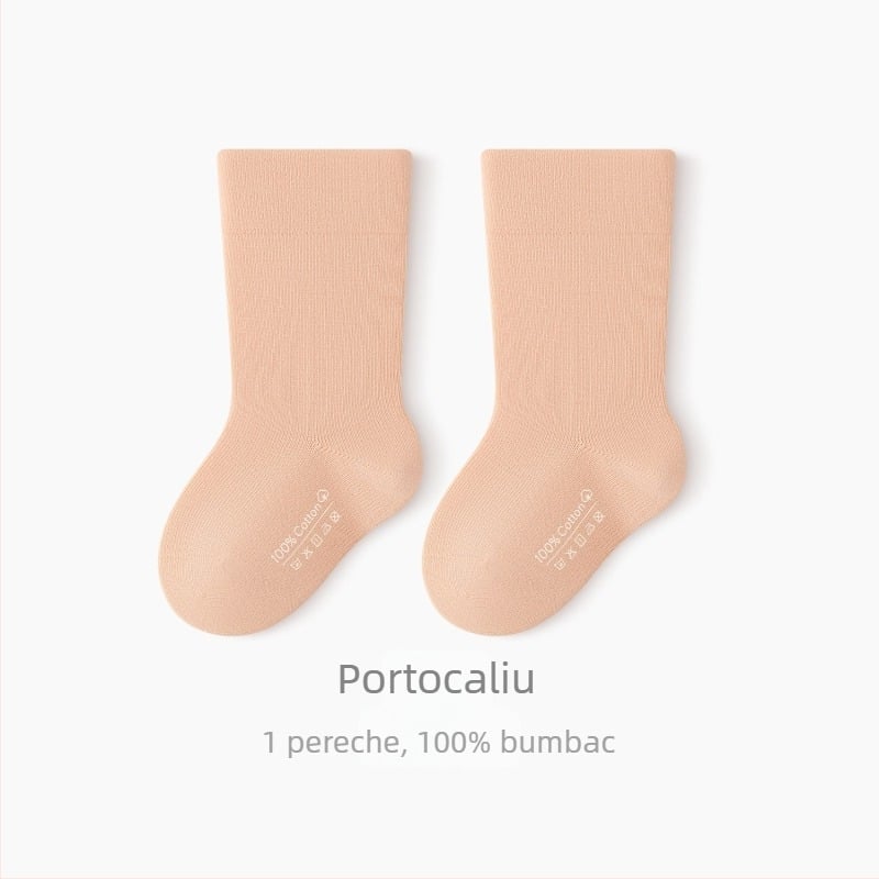 Șosete pentru copii fără cusături din 96,4% bumbac, lungime medie a tubului, respirante, unisex