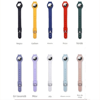 Carcasă protector din silicon pentru AirTag, pentru zgarda animalelor de companie – finisaj mat, rezistent la uzură, anti-cădere, material siliconic, personalizare disponibilă