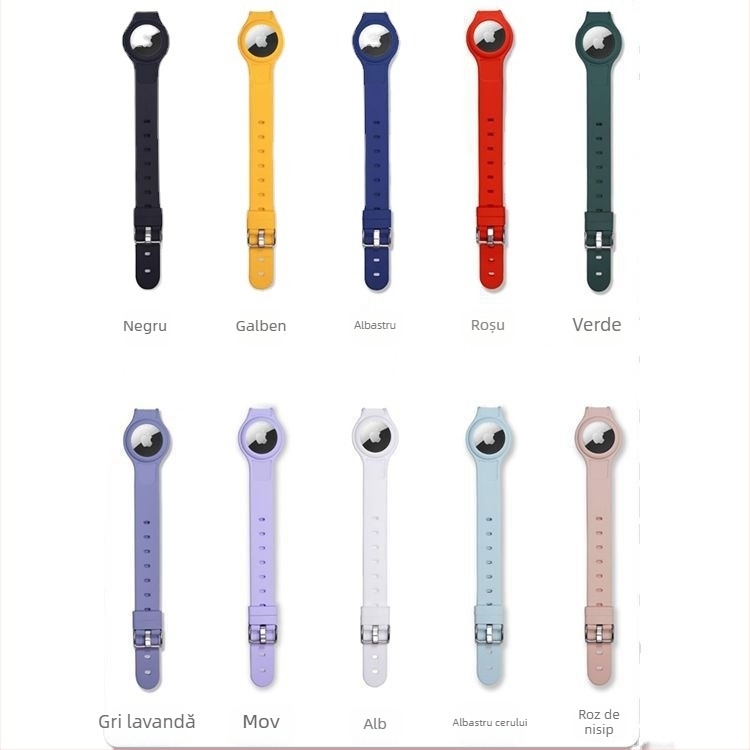 Carcasă protector din silicon pentru AirTag, pentru zgarda animalelor de companie – finisaj mat, rezistent la uzură, anti-cădere, material siliconic, personalizare disponibilă