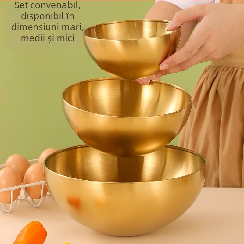 Bol de salată din oțel inoxidabil, design modern minimalist, origine Chaozhou, China