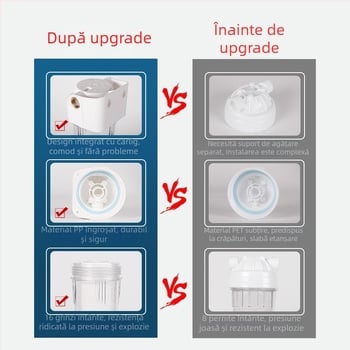 Sticlă de filtrare montată frontal, cu 4 porturi, PP cotton, cărbune activ și membrană de ultrafiltrare, port din cupru