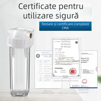 Sticlă de filtrare montată frontal, cu 4 porturi, PP cotton, cărbune activ și membrană de ultrafiltrare, port din cupru