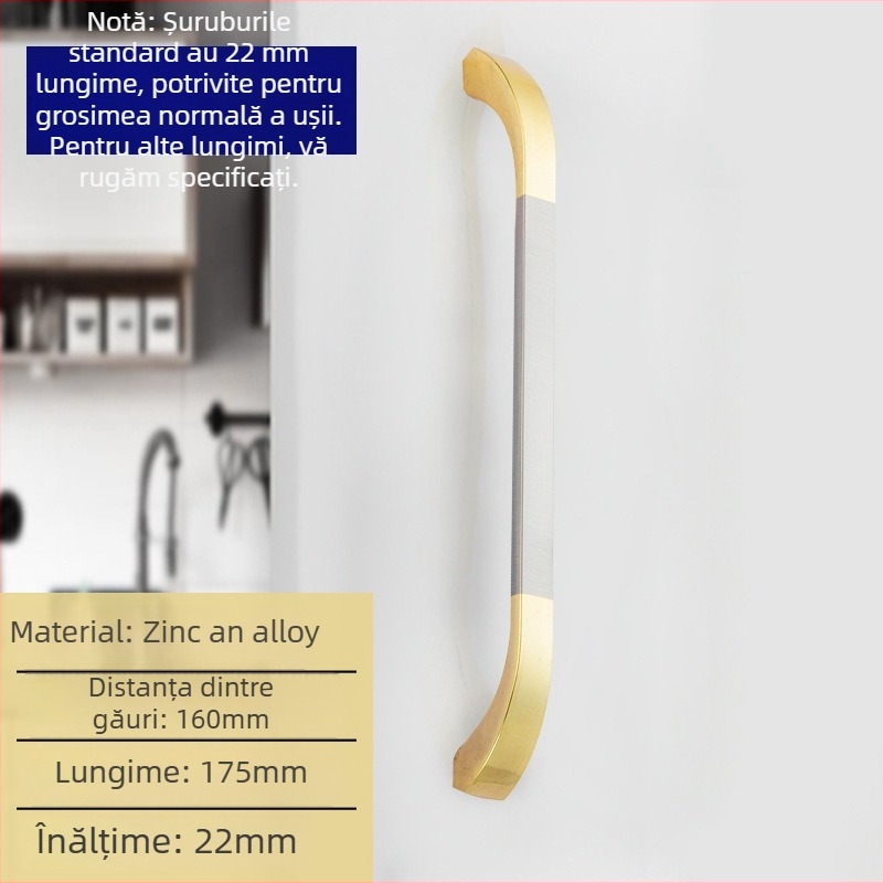 Liyu Mâner de dulap, aliaj de zinc, design cu un singur orificiu, stil modern minimalist, pentru uși și sertare de dulapuri