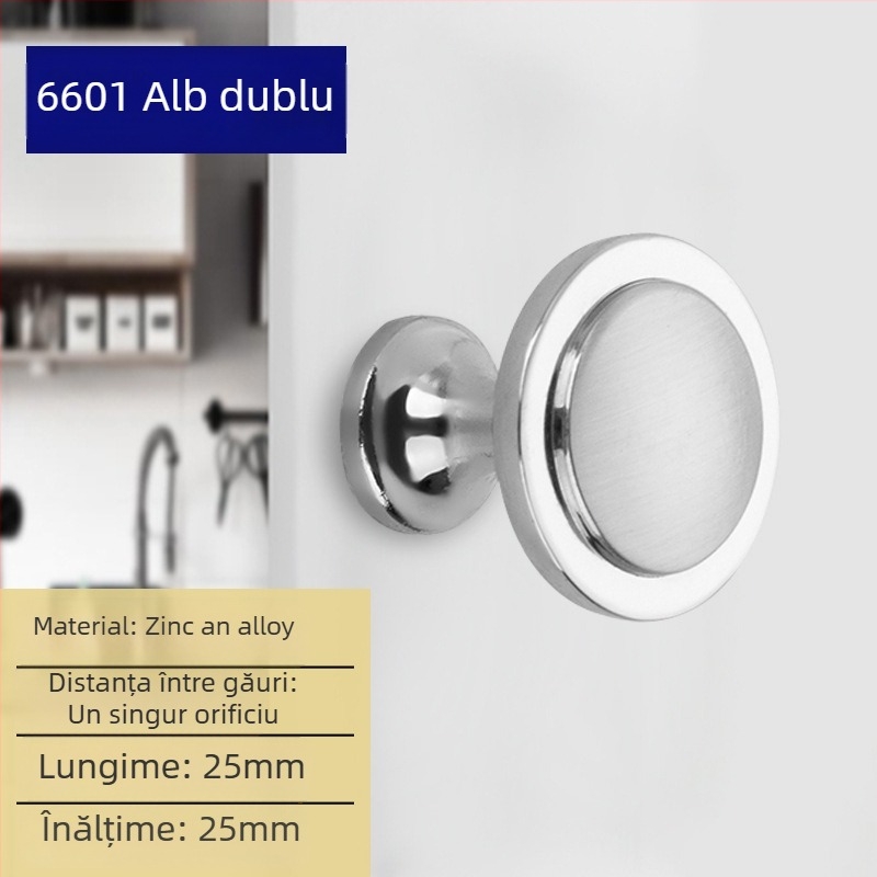 Liyu Mâner de dulap, aliaj de zinc, design cu un singur orificiu, stil modern minimalist, pentru uși și sertare de dulapuri