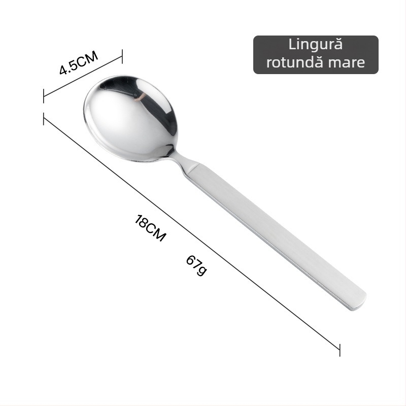 Set tacâmuri cuțit, furculiță și lingură - oțel inoxidabil 304 - finisaj oglindit - design modern minimalist - pentru adulți