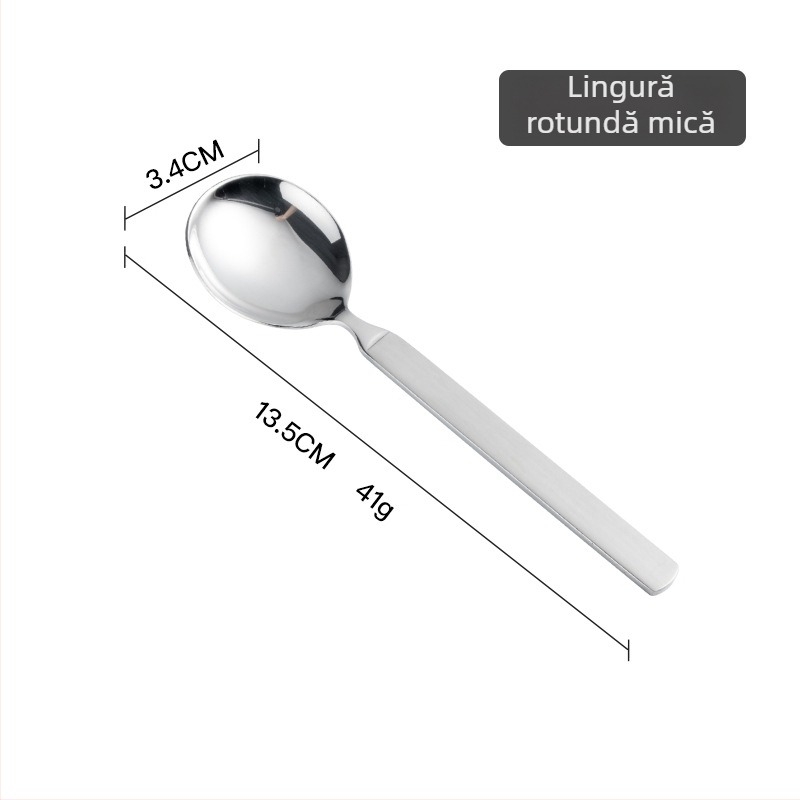 Set tacâmuri cuțit, furculiță și lingură - oțel inoxidabil 304 - finisaj oglindit - design modern minimalist - pentru adulți