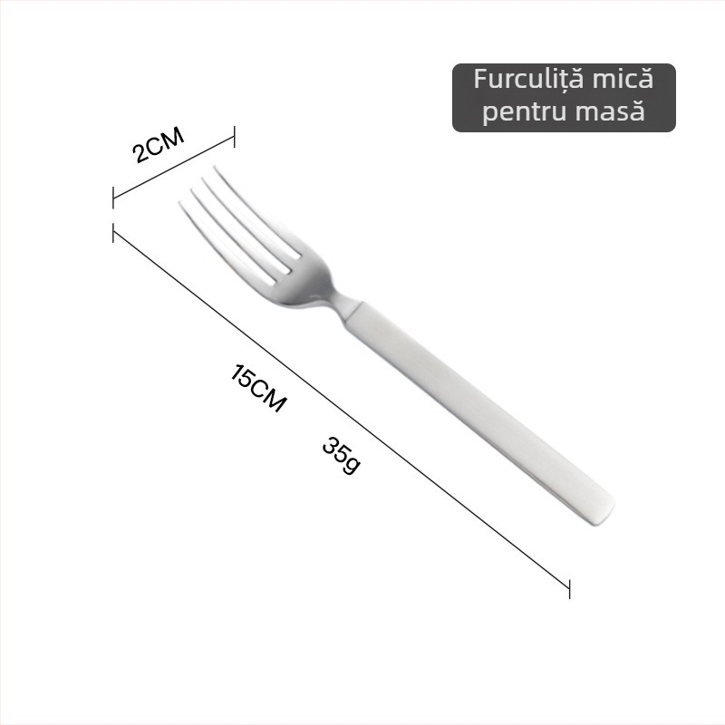 Set tacâmuri cuțit, furculiță și lingură - oțel inoxidabil 304 - finisaj oglindit - design modern minimalist - pentru adulți