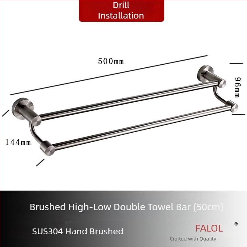 Raft de prosoape montat pe perete, din oțel inoxidabil 304, finisaj periat manual/oglindit, sarcină 20 kg, un singur rând, stil modern