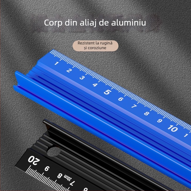 Cassiolo Riglă din aliaj de aluminiu pentru desen – corp îngroșat, margine de protecție, ghid de desen