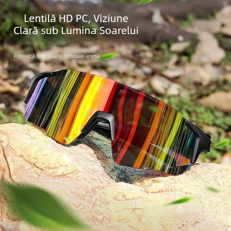 Ochelari de bicicletă și pentru sporturi în aer liber — Rezistenți la vânt și praf, Protecție UV, Material PC, Model ZM99017