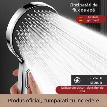Set duș cu cap de duș sub presiune, cu funcție de pulverizare și masaj, material ABS, brand Home rhyme