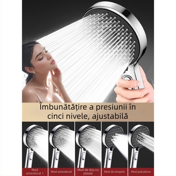 Set duș cu cap de duș sub presiune, cu funcție de pulverizare și masaj, material ABS, brand Home rhyme