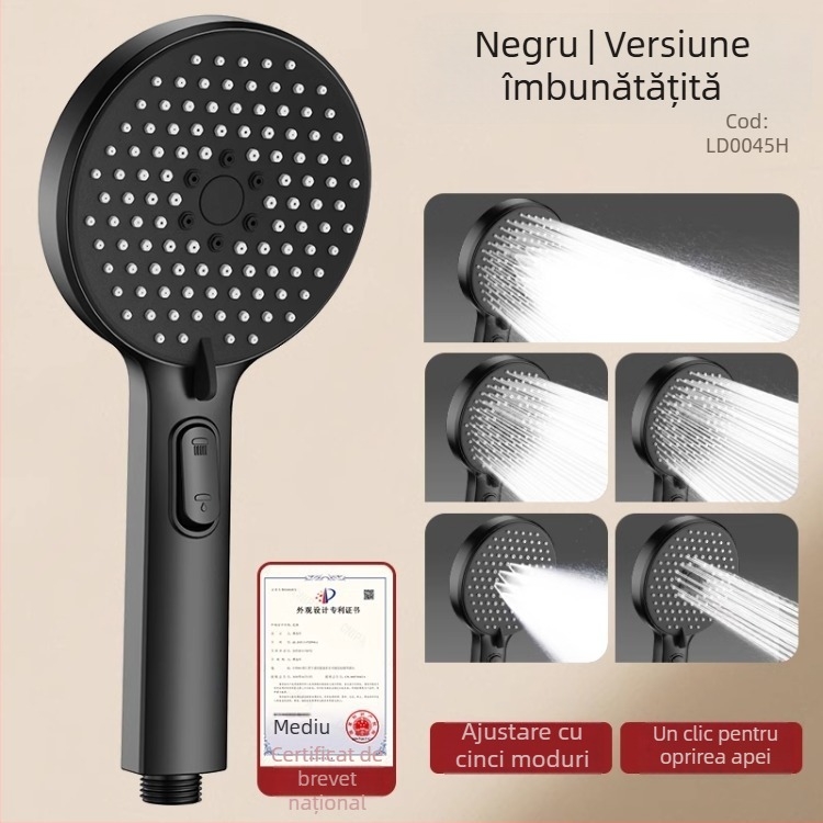 Set duș cu cap de duș sub presiune, cu funcție de pulverizare și masaj, material ABS, brand Home rhyme
