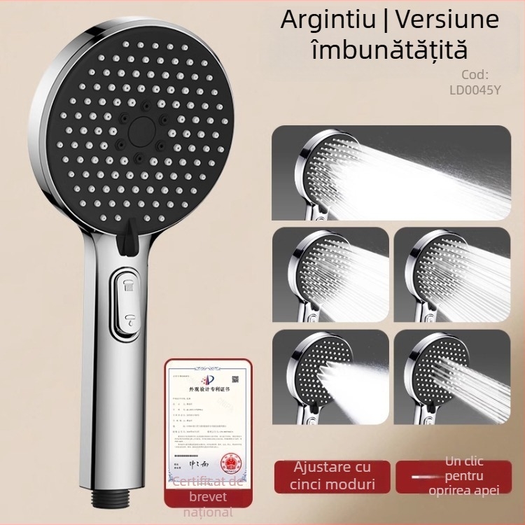Set duș cu cap de duș sub presiune, cu funcție de pulverizare și masaj, material ABS, brand Home rhyme