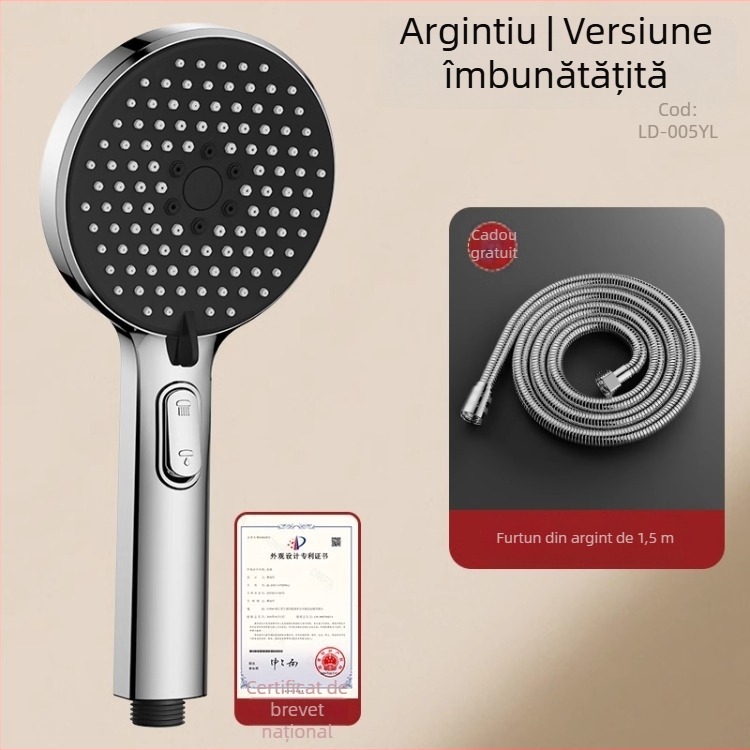 Set duș cu cap de duș sub presiune, cu funcție de pulverizare și masaj, material ABS, brand Home rhyme