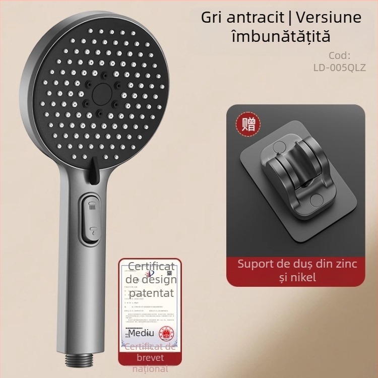 Set duș cu cap de duș sub presiune, cu funcție de pulverizare și masaj, material ABS, brand Home rhyme