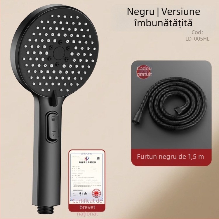 Set duș cu cap de duș sub presiune, cu funcție de pulverizare și masaj, material ABS, brand Home rhyme