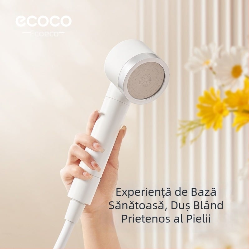 ecoco cap de duș presurizat - ABS, rotund, montaj încastrat, funcție ploaie