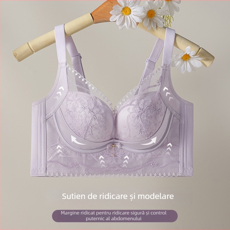 Sutien fără sârmă reglabil pentru bust mic, cupă 3/4, căptușeală din mătase de mulberry (<30%), cupă din fibre de poliester