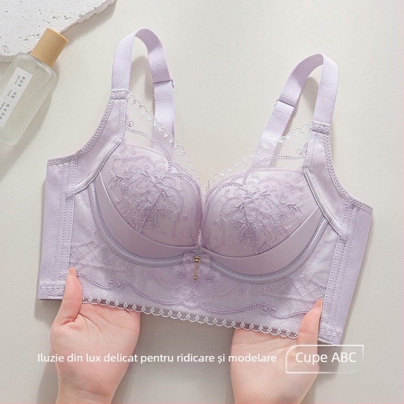 Sutien fără sârmă reglabil pentru bust mic, cupă 3/4, căptușeală din mătase de mulberry (<30%), cupă din fibre de poliester