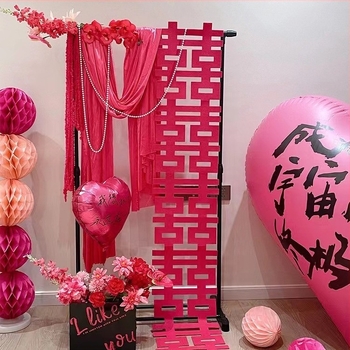 Decorațiune de nuntă în stil chinezesc pentru cameră — pandantiv cu simbolul fericirii, material hârtie, marcă Yisheng, categorie: Cuvinte fericite