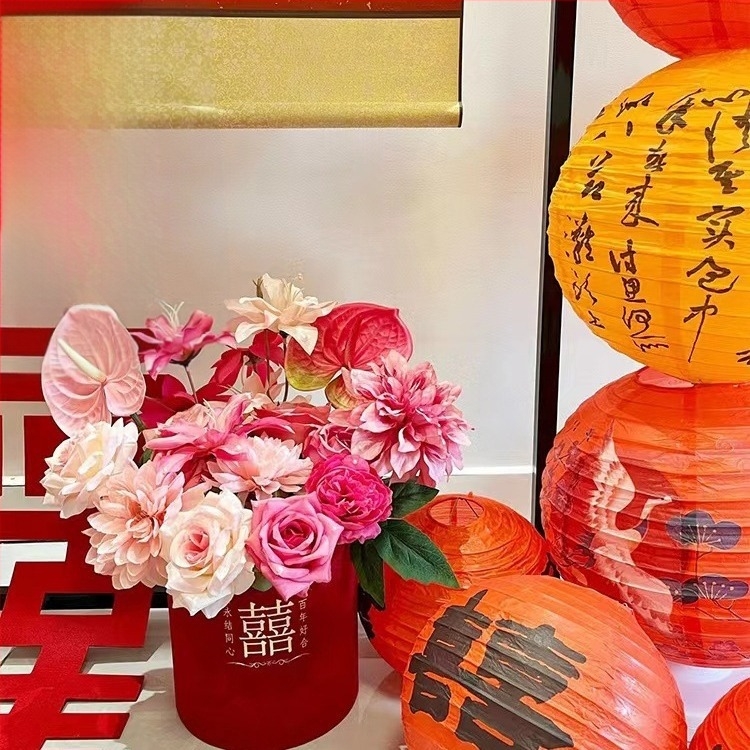 Decorațiune de nuntă în stil chinezesc pentru cameră — pandantiv cu simbolul fericirii, material hârtie, marcă Yisheng, categorie: Cuvinte fericite