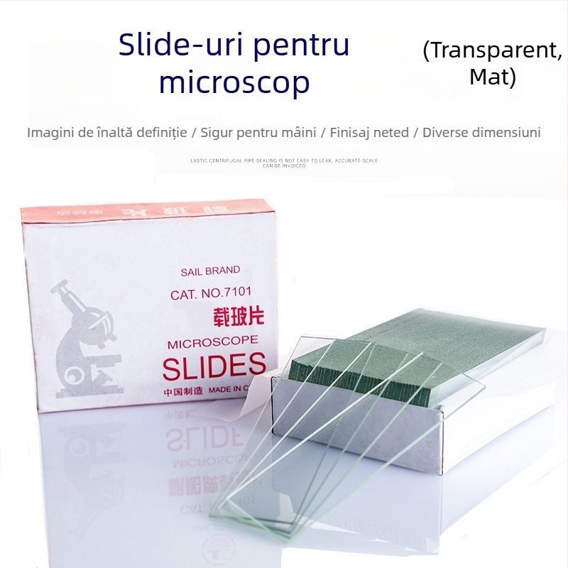 Sailboat 7101 Slide-uri de microscop, din sticlă, transparente, pentru utilizare la microscop