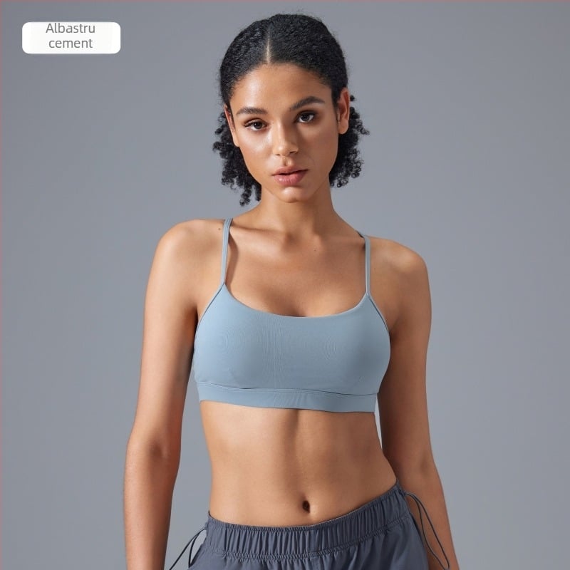 Sutien sport Push-Up, antișoc, bretele reglabil, spate încrucișat, respirabil, pentru yoga