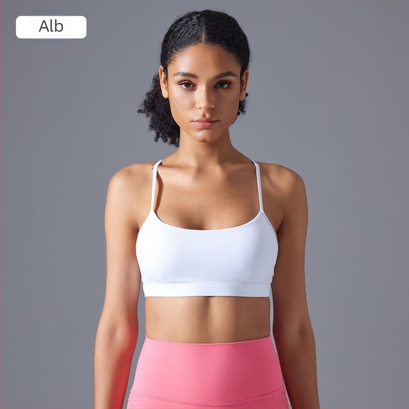 Sutien sport Push-Up, antișoc, bretele reglabil, spate încrucișat, respirabil, pentru yoga
