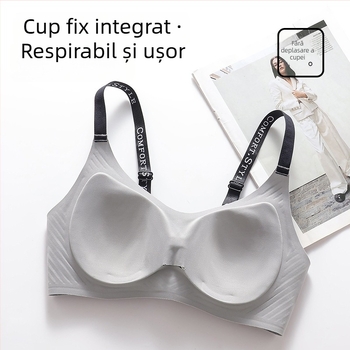 Sutien sport din nylon, cupă 3/4, cupă ușor modelată, căptușeală din spandex, bretele fixe, închidere în spate cu trei rânduri de clipsuri, funcții: strângere, fără urme, confort