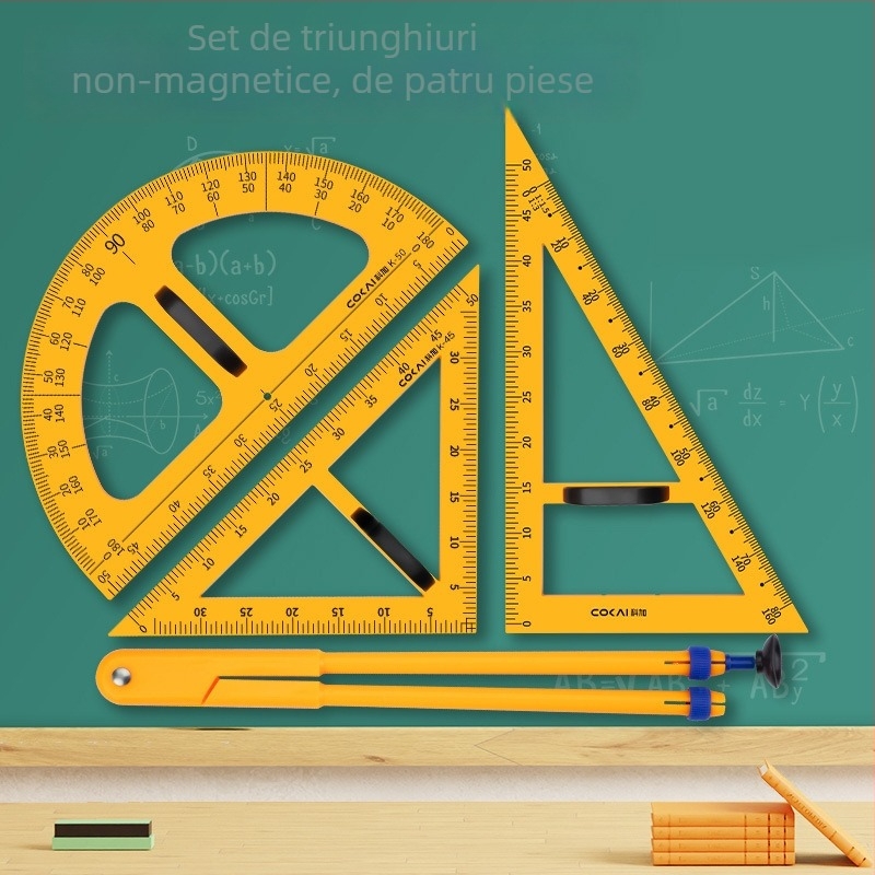Set triunghi magnetic pentru învățământ – plastic, model JXDCZ, marcă Liangzhi, pentru desenarea cercurilor pe tablă