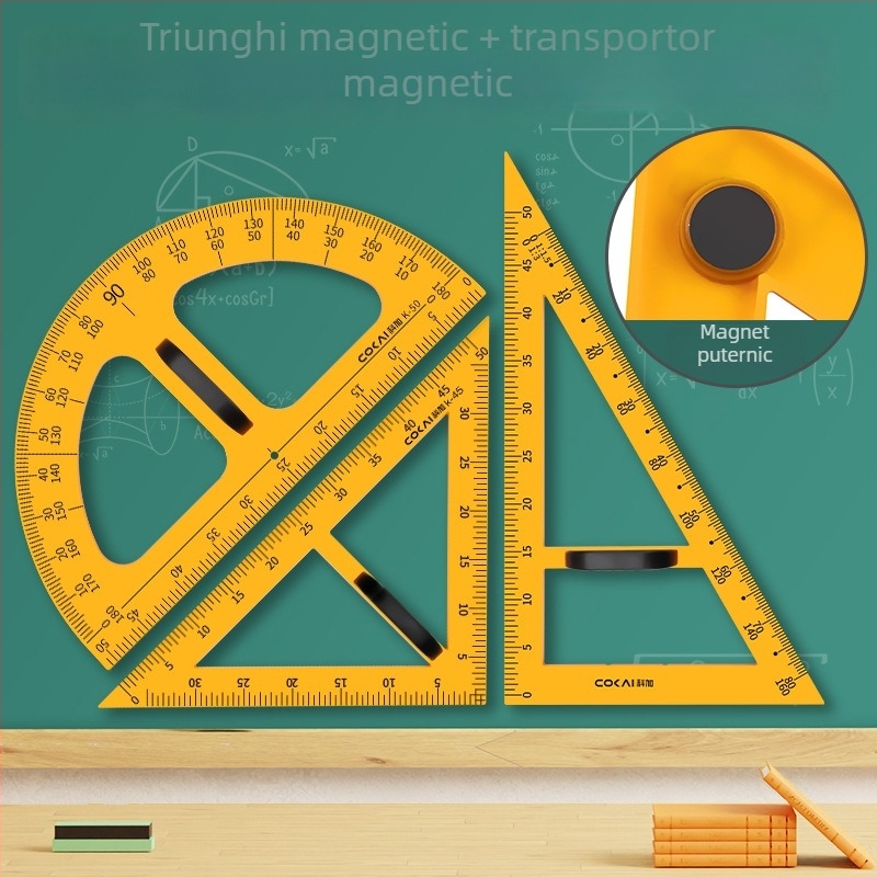 Set triunghi magnetic pentru învățământ – plastic, model JXDCZ, marcă Liangzhi, pentru desenarea cercurilor pe tablă