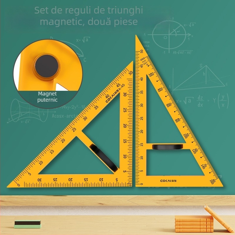 Set triunghi magnetic pentru învățământ – plastic, model JXDCZ, marcă Liangzhi, pentru desenarea cercurilor pe tablă
