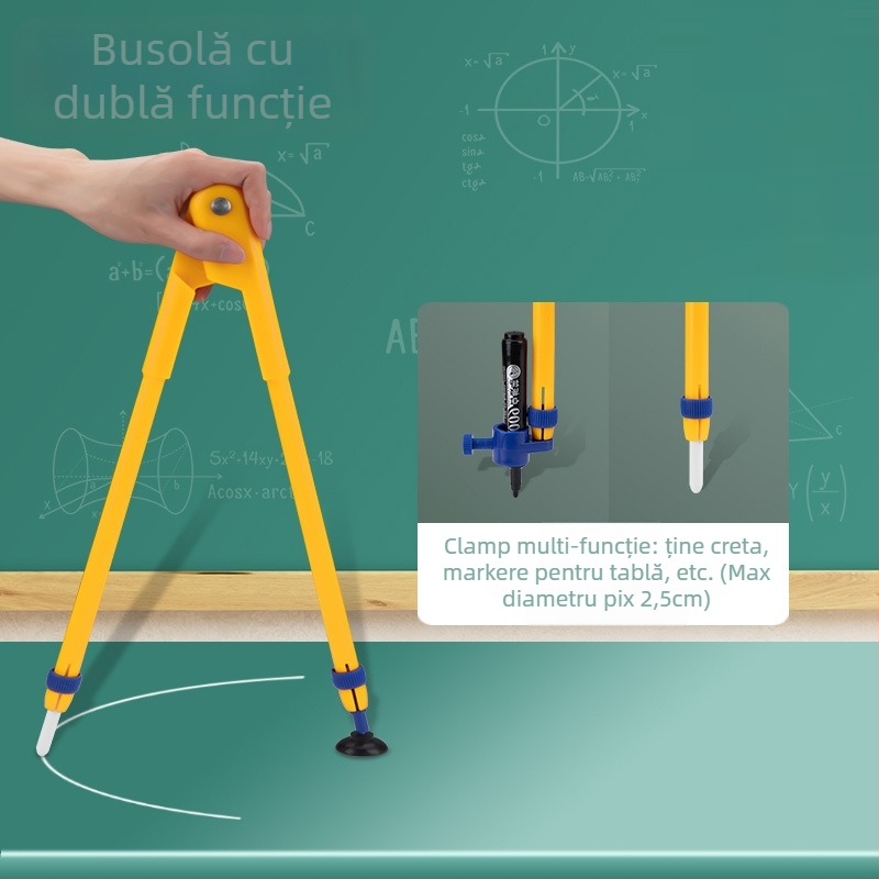 Set triunghi magnetic pentru învățământ – plastic, model JXDCZ, marcă Liangzhi, pentru desenarea cercurilor pe tablă